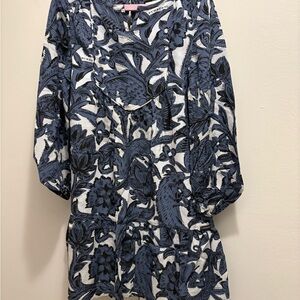 Burberry Blue and White floral silk dress size 8Y